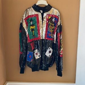 GUNIT sequin poker jacket. Size xl. Has some sequins missing but no tears.